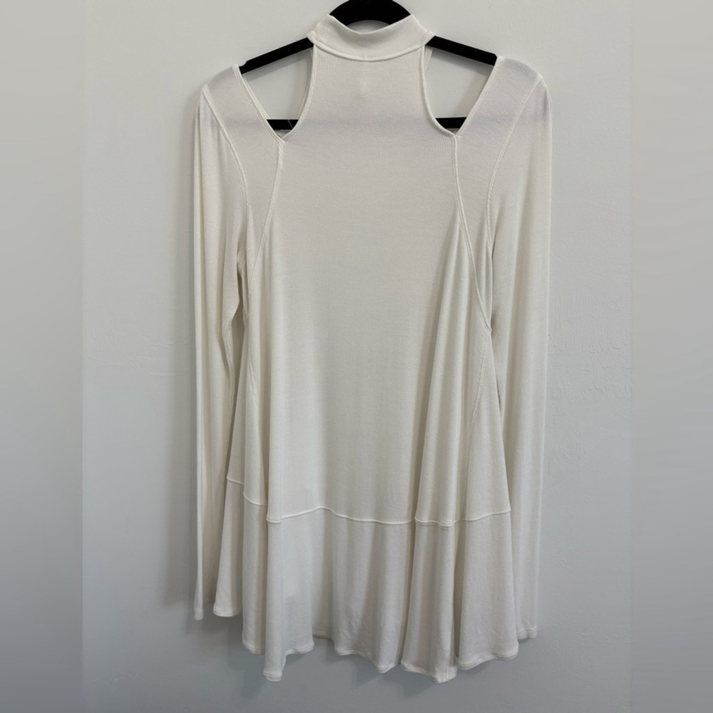 Free People Downtown Girl Cold Shoulder Tunic Sz S Ivory EUC - Picture 4 of 6
